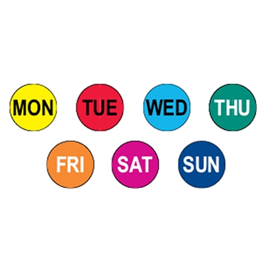 7 Days of the Week Circle Label Kit