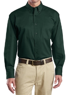 1T12EM3XL Men's Twill Long Sleeve Work Shirts One Pocket, Emerald Green -  3x Large