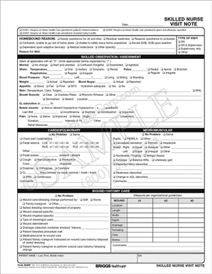 Briggs Healthcare 3569P Skilled Nurse Visit Note Form | Note Form