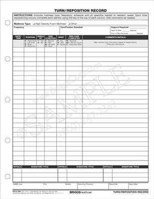 Briggs Healthcare CFS6-7HH Turn / Reposition Record Form - Side Punched ...