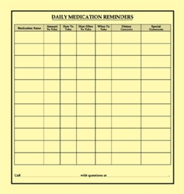 Briggs Healthcare Checklist Label Daily Medication Reminders ...