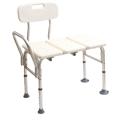 Medline MDS86952 Transfer Bench With Back Bench, Push Buttons